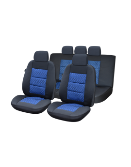 huse scaune auto compatibile DACIA Duster I 2009-2017 - Culoare: negru + albastru