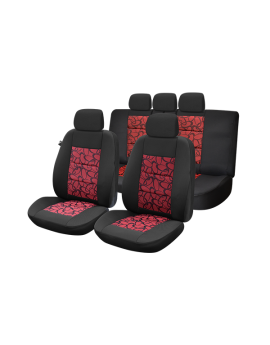 huse scaune auto compatibile AUDI A4 B7 2004-2008 - Culoare: negru + rosu