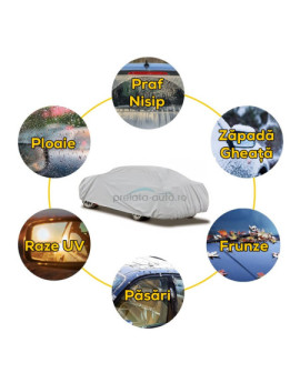 Husa protectie auto FIAT Linea 2007-2018 - impermeabila - 2 straturi - gri