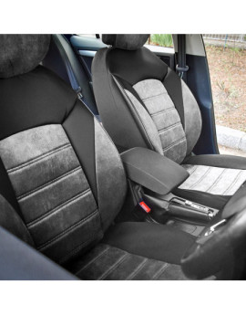Set huse scaune auto compatibile BMW Seria 3 E90 / E91 2004-2011 - Diamond - Culoare: negru + gri