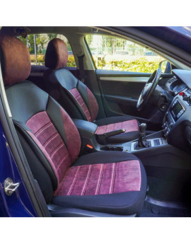 Huse scaune auto compatibile SKODA Fabia II 2007-2014 - Diamond - Culoare: negru + mov