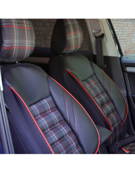 Set huse scaune auto compatibile SKODA Fabia II 2007-2014 - Sport - Culoare: negru + rosu