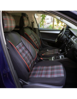 Huse scaune auto compatibile SKODA Fabia II 2007-2014 - Sport - Culoare: negru + rosu