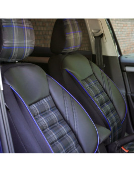 Set huse scaune auto compatibile SKODA Fabia II 2007-2014 - Sport - Culoare: negru + albastru