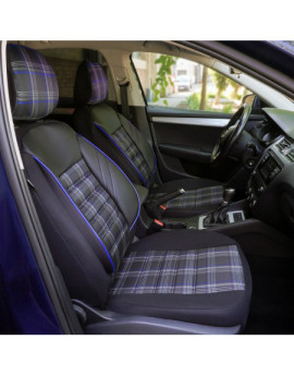Huse scaune auto compatibile SKODA Fabia II 2007-2014 - Sport - Culoare: negru + albastru