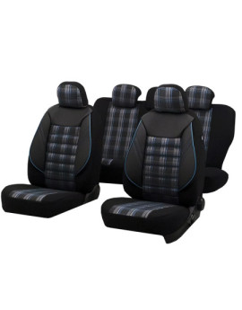 Huse auto SKODA Fabia II 2007-2014 - Sport - Culoare: negru + albastru