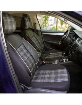 Set huse scaune auto compatibile SKODA Fabia II 2007-2014 - Sport - Culoare: negru + gri