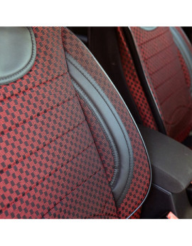Huse auto SEAT Leon II 2005-2012 - City - Culoare: negru + rosu