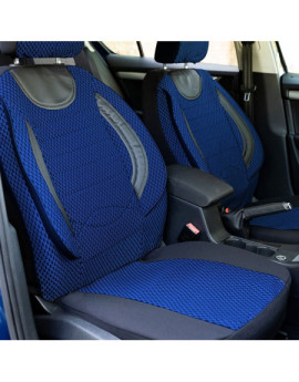 Huse scaune auto compatibile SEAT Leon II 2005-2012 - City - Culoare: negru + albastru