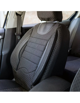 Set huse scaune auto compatibile SEAT Leon II 2005-2012 - City - Culoare: negru + gri