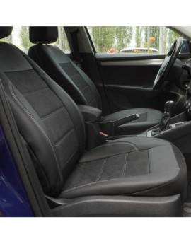Set huse scaune auto compatibile SKODA Fabia II 2007-2014 - Exclusive Leather Alcantara - Culoare: negru
