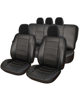 Huse auto SKODA Fabia II 2007-2014 - Exclusive Leather King - Culoare: negru