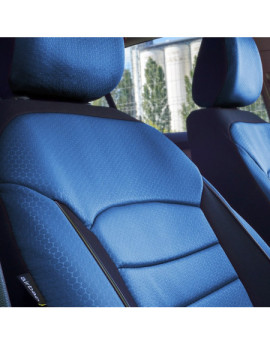 Set huse scaune auto compatibile SKODA Fabia II 2007-2014 - Urban - Culoare: negru + albastru
