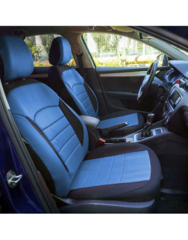 Huse scaune auto compatibile SKODA Fabia II 2007-2014 - Urban - Culoare: negru + albastru