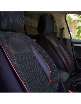 Set huse scaune auto compatibile SKODA Fabia II 2007-2014 - Racing - Culoare: negru + rosu