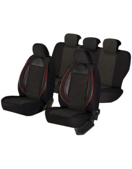 Huse auto SKODA Fabia II 2007-2014 - Racing - Culoare: negru + rosu
