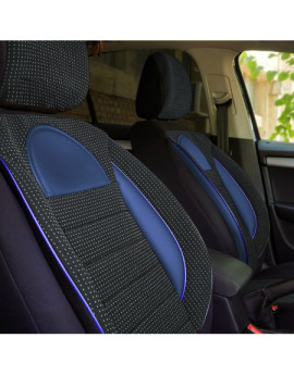 Set huse scaune auto compatibile SKODA Fabia II 2007-2014 - Racing - Culoare: negru + albastru