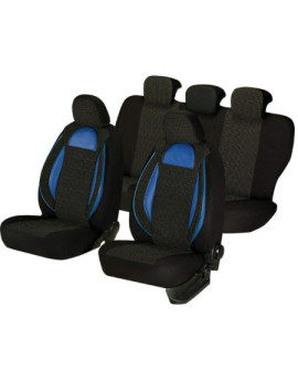 Huse auto SKODA Fabia II 2007-2014 - Racing - Culoare: negru + albastru