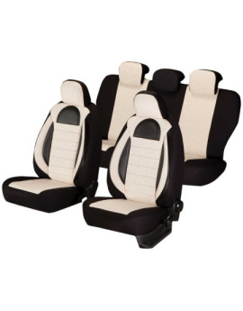 Huse auto SKODA Fabia II 2007-2014 - Racing - Culoare: negru + bej