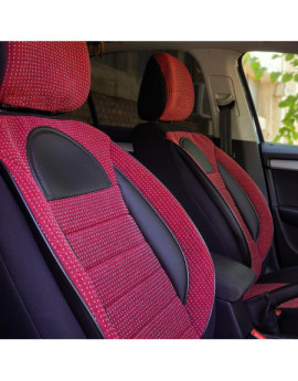 Set huse scaune auto compatibile SKODA Fabia II 2007-2014 - Racing - Culoare: negru + rosu
