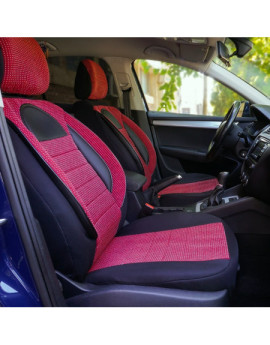 Huse scaune auto compatibile SKODA Fabia II 2007-2014 - Racing - Culoare: negru + rosu