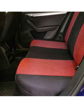 Huse scaune auto SKODA Fabia II 2007-2014 - Racing - Culoare: negru + rosu