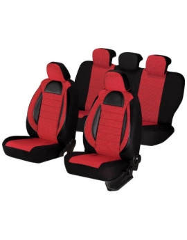 Huse auto SKODA Fabia II 2007-2014 - Racing - Culoare: negru + rosu