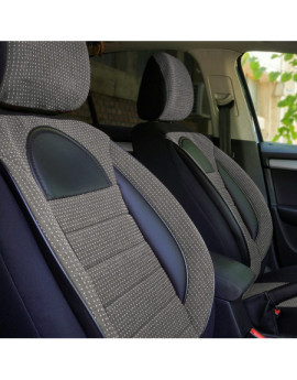 Set huse scaune auto compatibile SKODA Fabia II 2007-2014 - Racing - Culoare: negru + gri