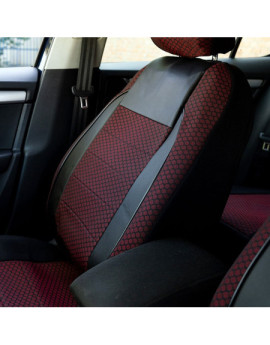 Set huse scaune auto compatibile SKODA Fabia II 2007-2014 - Elegance - Culoare: negru + rosu