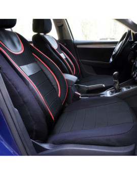 Huse scaune auto compatibile BMW Seria 3 E90 / E91 2004-2011 - Dynamic - Culoare: negru + rosu