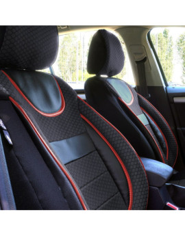 Set huse scaune auto compatibile SKODA Fabia II 2007-2014 - Dynamic - Culoare: negru + rosu