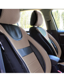 Set huse scaune auto compatibile SKODA Fabia II 2007-2014 - Dynamic - Culoare: negru + bej