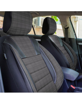 Set huse scaune auto compatibile SKODA Fabia II 2007-2014 - Luxury - Culoare: negru + gri