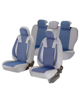Huse auto SKODA Fabia II 2007-2014 - Luxury - Culoare: gri + albastru