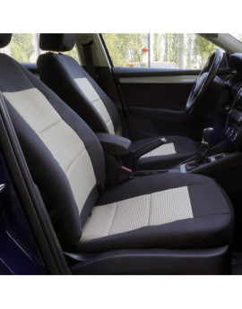 Huse scaune auto compatibile AUDI A3 (8L) 1996-2003 - Premium Lux - (UMB3) Culoare: negru + bej
