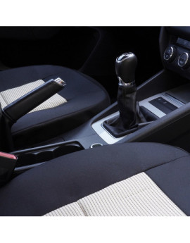 Huse scaune auto SKODA Fabia II 2007-2014 - Premium Lux - (UMB3) Culoare: negru + bej