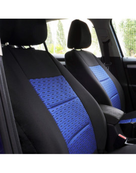 Set huse scaune auto compatibile SKODA Fabia II 2007-2014 - Premium Lux - Culoare: negru + albastru