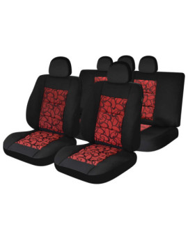 Set huse scaune auto compatibile SKODA Fabia II 2007-2014 - Premium Lux - Culoare: negru + rosu