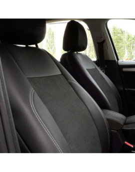 Set huse scaune auto compatibile SKODA Fabia II 2007-2014 - Exclusive Leather Lux - Culoare: negru