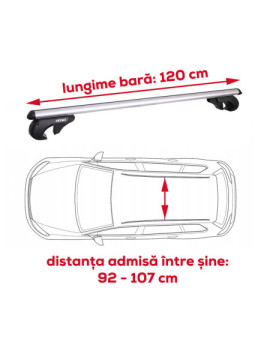 Bare transversale portbagaj TOYOTA Avensis I (T220) 1997-2002 Combi - 120 cm - Aluminiu - AMIO Polonia
