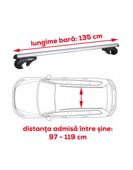 Bare portbagaj cu cheie JEEP Cherokee (KL) 2014-2023 - Aluminiu - 135 cm - AMIO