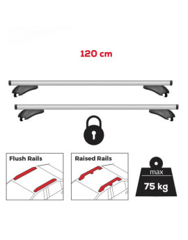 Set bare transversale VOLKSWAGEN T-Roc 2017-prezent - Aluminiu - 120 cm